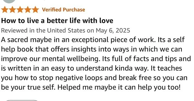 “This isn’t a book about fixing yourself. It’s a book about finally seeing yourself clearly gently truthfully”
Readers are calling A Sacred Maybe poetic accessible and deeply human
A self help book that doesn’t demand i