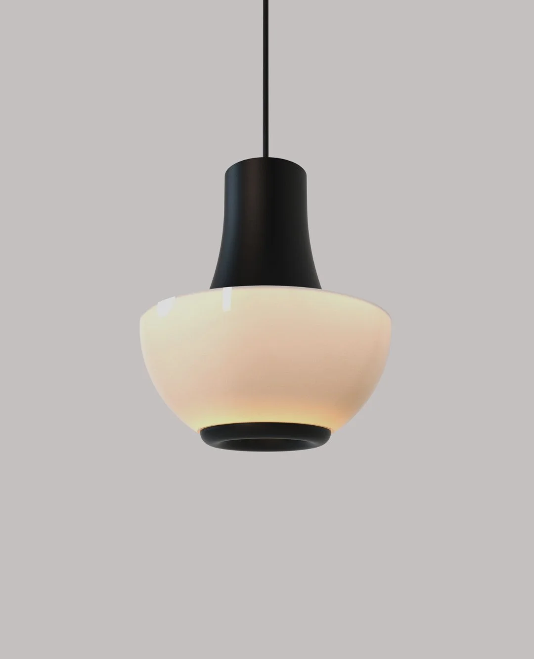 The Cupolla Pendant Light
Mid-century elegance, reimagined.
A hand-spun aluminium crown meets an opal glass shade to create a silhouette both bold and understated.
In its black textured finish, the Cupolla embodies quiet strength, tactile, s