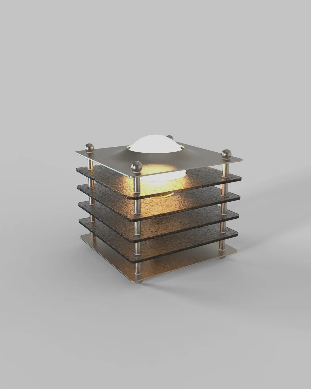 Smoked glass plates wrap around a central opal sphere, layering tone, reflection, and diffused glow.⁠
⁠
Compact yet commanding. Ortus transforms material into atmosphere, structure into emotion.⁠
⁠
Designed and made in the UK, each piece celebrates b