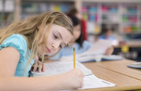 A student fills in answers on a standardized test.