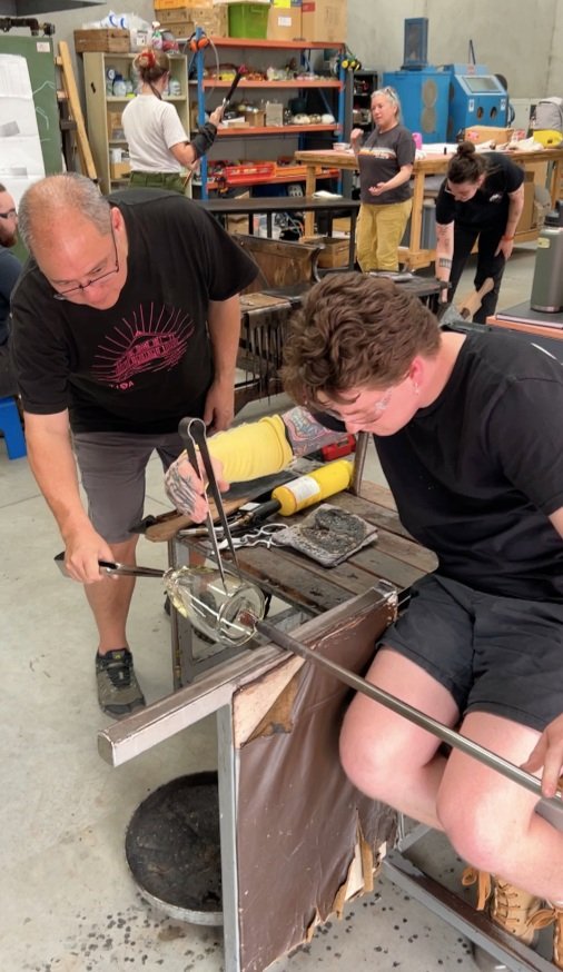 2024, Boyd Sugiki and Lisa Zerkowitz at Hot Haus Glass Studio