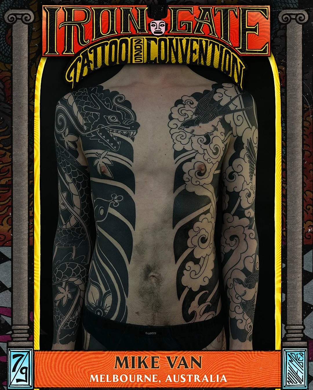 @mikevantattoo 🇦🇺 WILL BE ATTENDING ⛓️THE IRON GATE⛓️ 
Working out of @greenlotustattoo in Melbourne, Australia, we are so excited to have Mike showcase his black work style at The Iron Gate
Contact @mikevantattoo for bookings 
🐍TICKETS ON SALE
