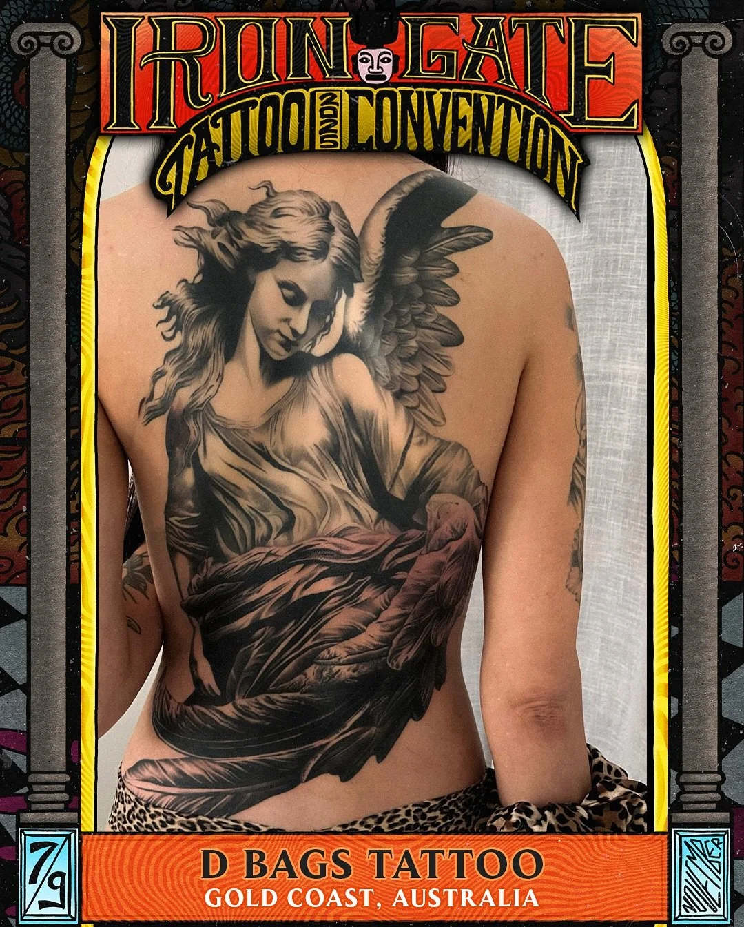 @dbags_tattoo 🇦🇺 WILL BE ATTENDING ⛓️THE IRON GATE⛓️ 
Working out of @mantarotattoo.studio on the Gold Coast, Australia, we are so excited to have dbags showcase his realism and black and grey style at The Iron Gate!
Contact @dbags_tattoo for boo