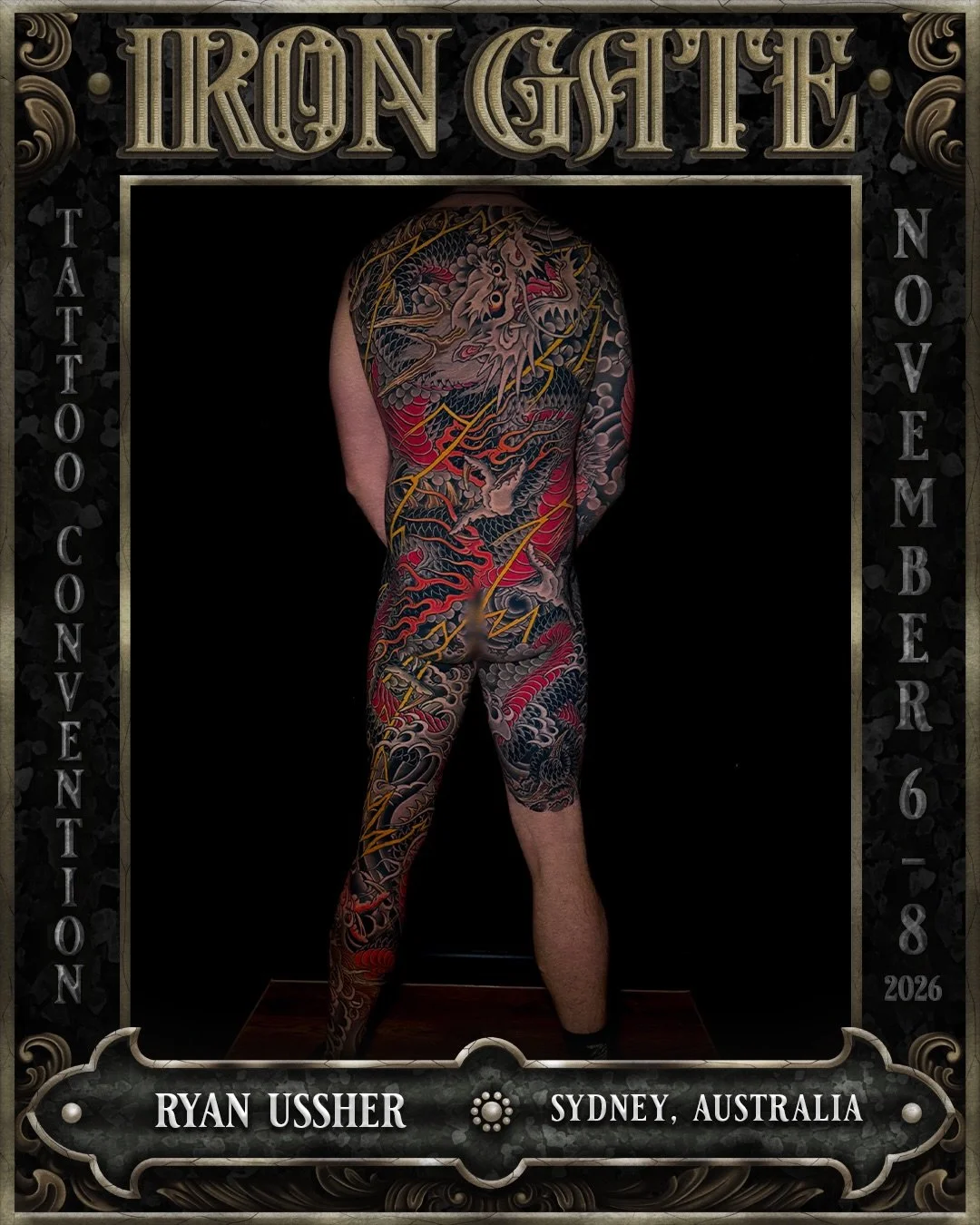 @ryanussher - Sydney, Australia 🇦🇺 

Joining the @lotusneedles booth and co-owner of @lighthouse_tattoo, we are so excited to welcome Ryan to ⛓️ IRON GATE 2026⛓️

Contact @ryanussher for bookings 

💥 TICKETS ON SALE SOON
🗓 NOVEMBER 6TH - 8TH 2026