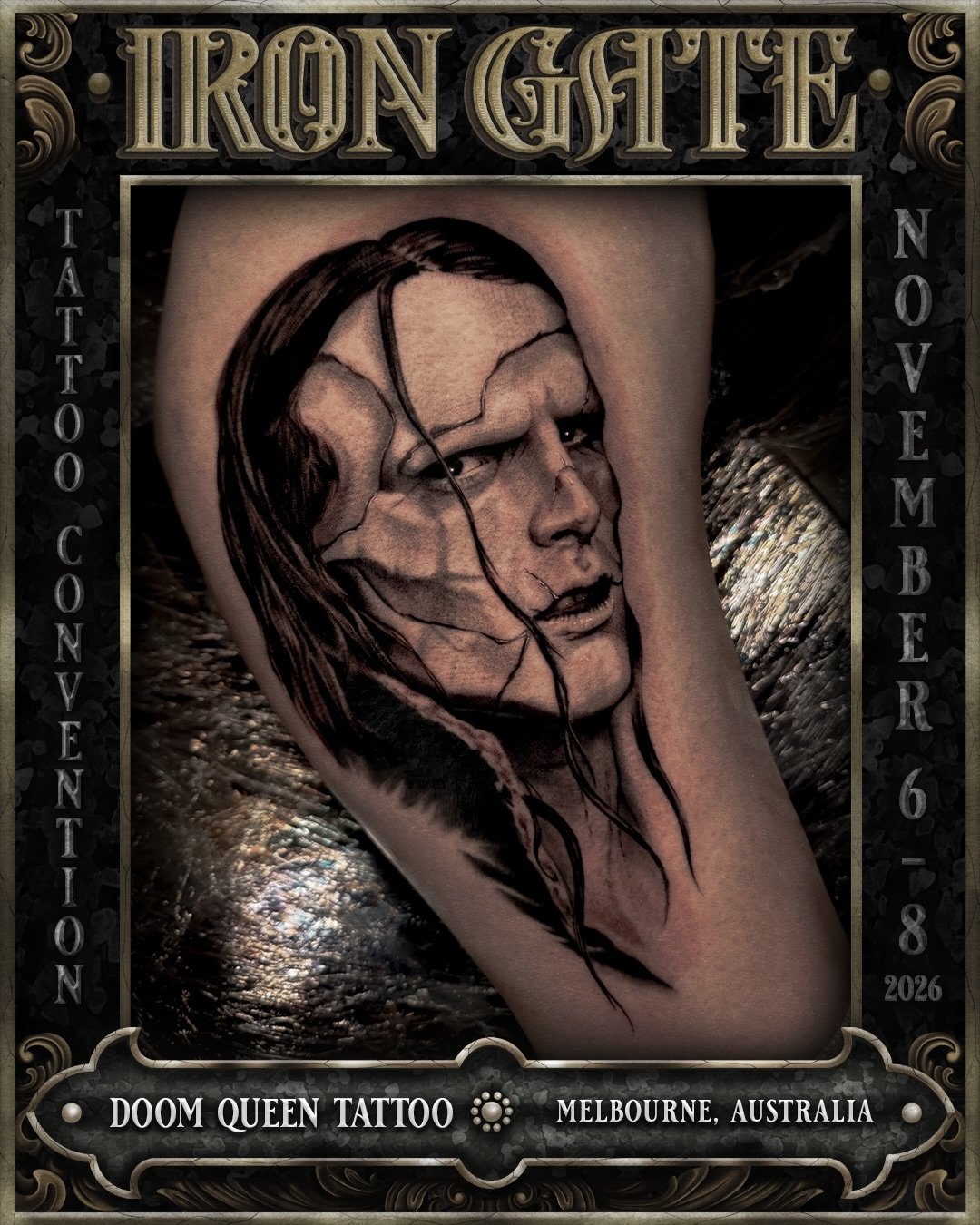 @doomqueentattoo - Melbourne, Australia 🇦🇺 

Working out of @sevensaintstattoo, we are so excited to welcome Hayley to ⛓️IRON GATE 2026⛓️

Contact @doomqueentattoo for bookings!

💥 EARLY BIRD TICKETS ON SALE NOW!
🗓 NOVEMBER 6TH - 8TH 2026
📍 THE 