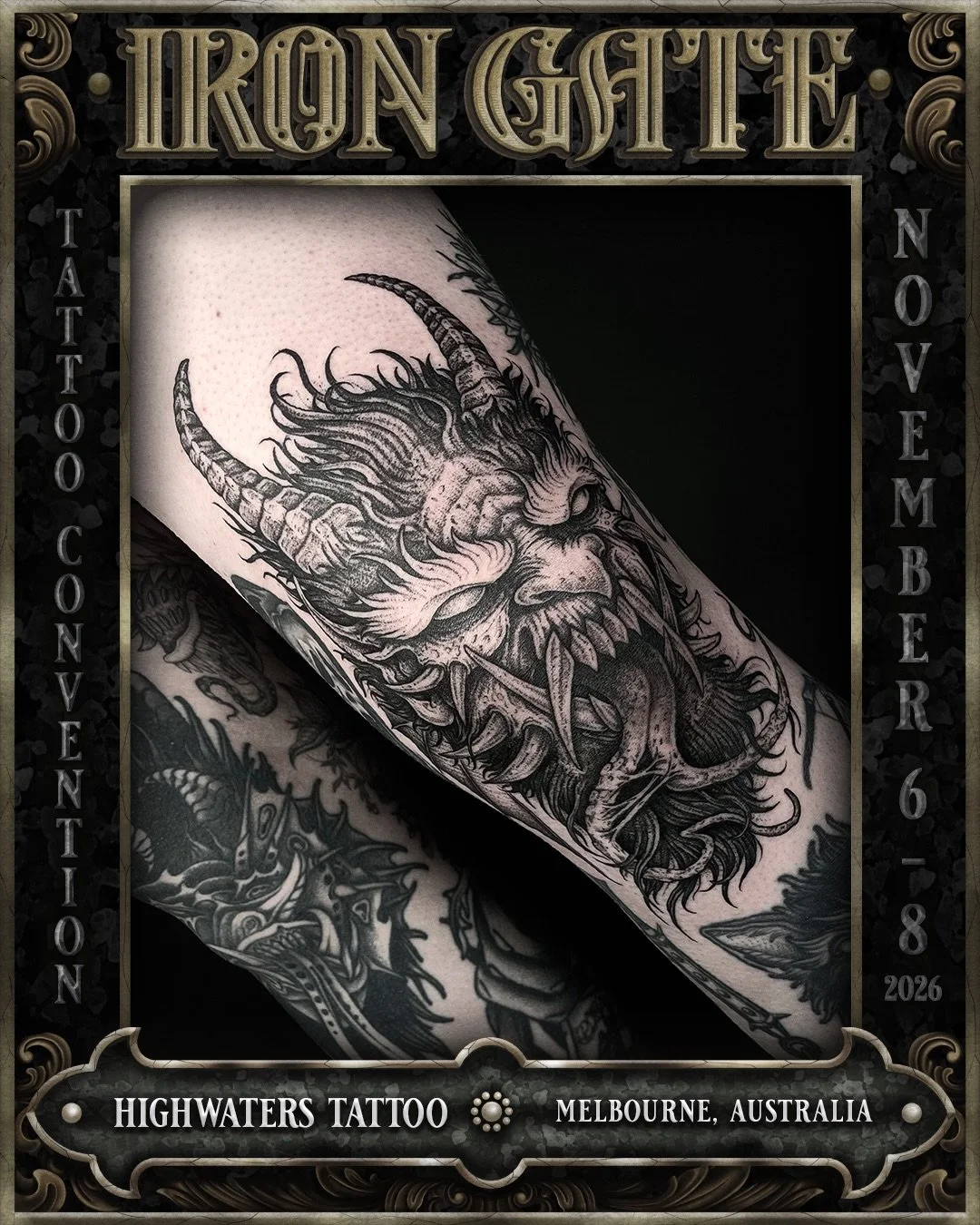 @highwaterstattoo - Melbourne, Australia 🇦🇺 

Working out of @thescarlettemple, we are so excited to welcome Helen to ⛓️IRON GATE 2026⛓️

Contact @highwaterstattoo for bookings!

💥 EARLY BIRD TICKETS ON SALE NOW!
🗓 NOVEMBER 6TH - 8TH 2026
📍 THE 