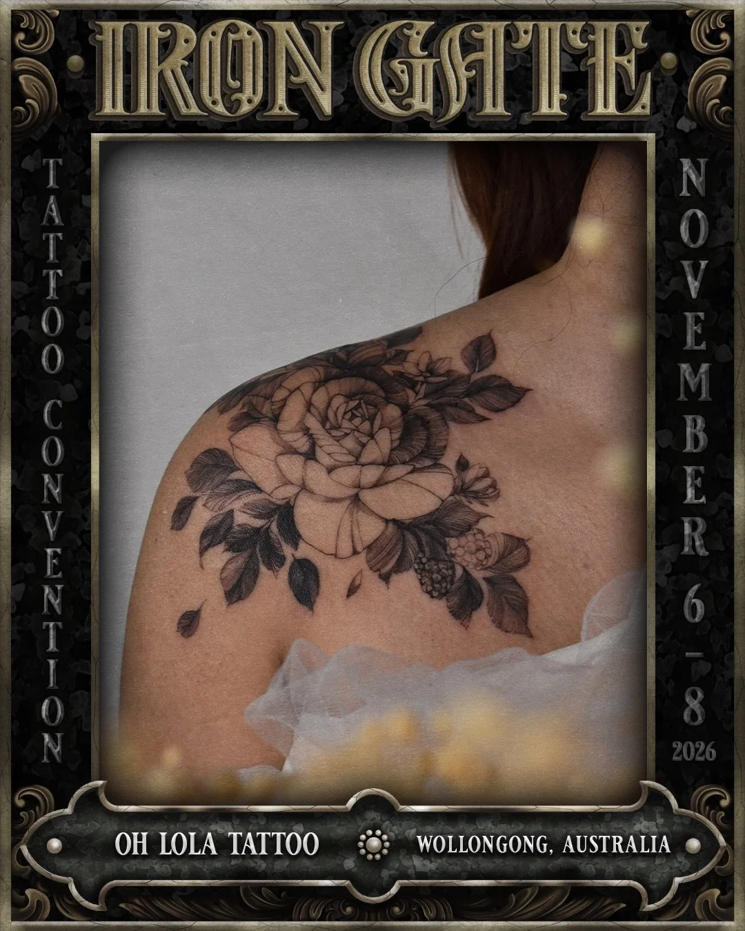 @ohlolatattoo - Wollongong, Australia 🇦🇺 

Working out of @atlnts.studio, we are so excited to welcome Lola to ⛓️IRON GATE 2026⛓️

Contact @ohlolatattoo for bookings!

💥 TICKETS ON SALE NOW!
🗓 NOVEMBER 6TH - 8TH 2026
📍 THE HORDERN PAVILION, MOOR