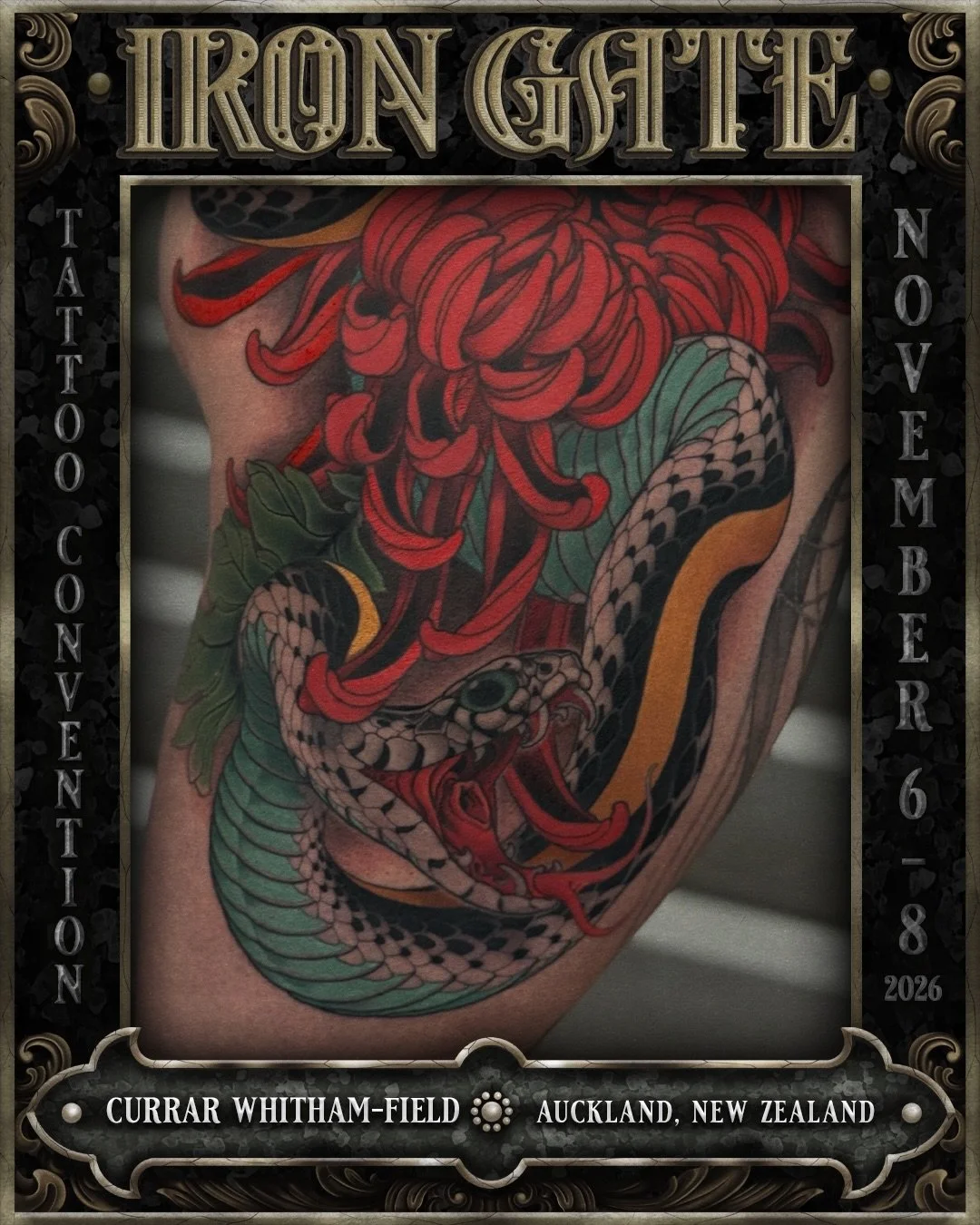 @filthytattooart - Auckland, New Zealand 🇳🇿 

Working out of @inkrushtattoos, we are so excited to welcome Currar to ⛓️IRON GATE 2026⛓️

Contact @filthytattooart for bookings!

💥 TICKETS ON SALE NOW!
🗓 NOVEMBER 6TH - 8TH 2026
📍 THE HORDERN PAVIL