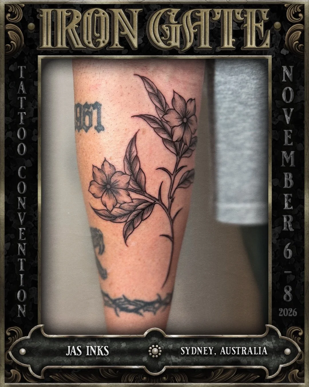 @jas_inks - Sydney, Australia 🇦🇺 

Working out of @ironbark_tattoo, we are so excited to welcome Jas to ⛓️IRON GATE 2026⛓️

Contact @jas_inks for bookings!

💥 TICKETS ON SALE NOW!
🗓 NOVEMBER 6TH - 8TH 2026
📍 THE HORDERN PAVILION, MOORE PARK, SYD