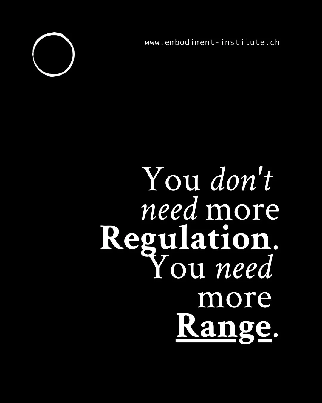 ⠀
⠀
Wir leben in einer &Auml;ra der &Uuml;ber-Regulation. &Uuml;berall h&ouml;ren wir: Atme es weg. Reguliere dich runter. Finde deine Mitte.
⠀
Das Ziel scheint immer die NULL-LINIE zu sein (Parasympathikus). Absolute Entspannung. Doch biologisch ges