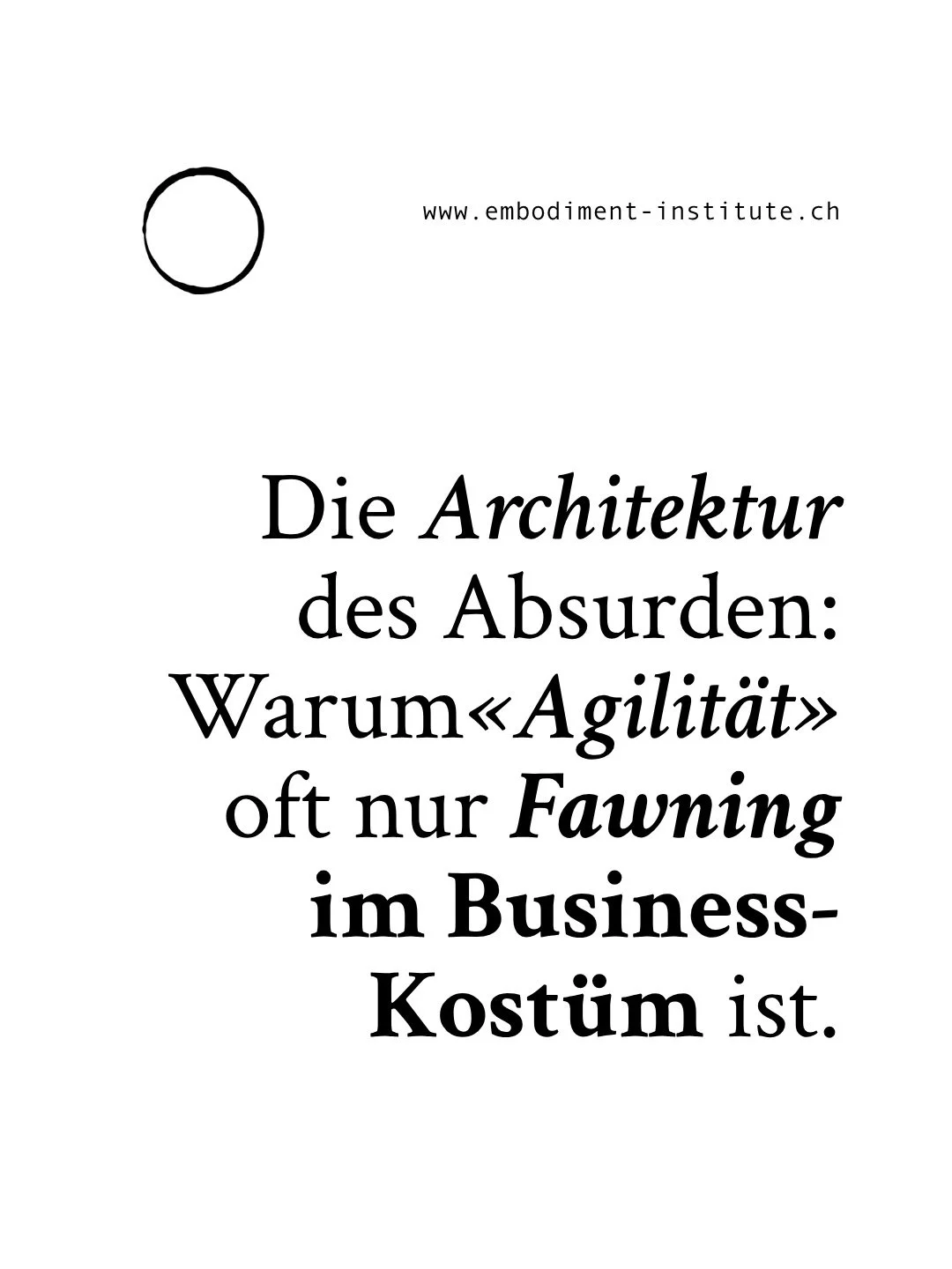 ⠀
⠀
DAS AGILIT&Auml;TS-GASLIGHTING. 🏛️⚔️
⠀
Willst du lernen, deine Ersch&ouml;pfung besser zu verwalten (Agilit&auml;t) &ndash; oder bist du bereit, die Frau zu werden, die ihren Auftrag mit Leichtigkeit tr&auml;gt, weil ihr Fundament eine eigene St