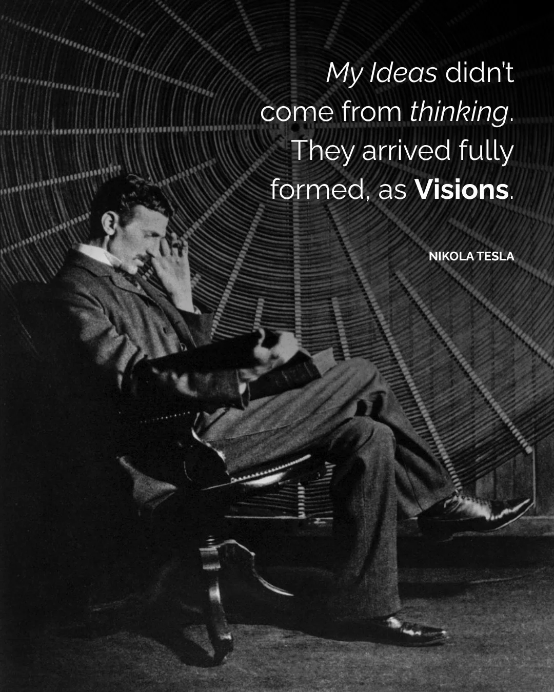 ⠀
⠀
DIE GROSSE ILLUSION DES MINDS. 🏛️🧠
⠀
Die bahnbrechendsten Ideen der Menschheitsgeschichte wurden nicht unter Zeitdruck in einem agilen Scrum-Meeting &laquo;erarbeitet&raquo;.
⠀
Sie entstanden, weil Geister wie Tesla, Einstein oder die alten Phi