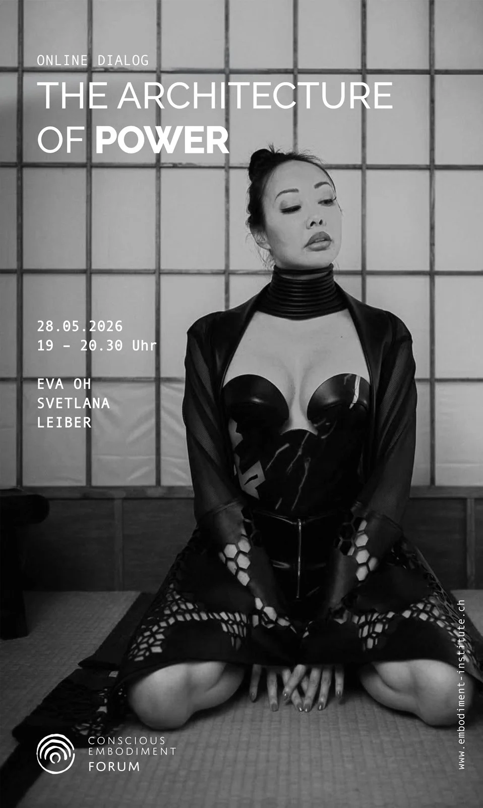 Plakat Conscious Embodiment Forum Online Dialog „THE ARCHITECTURE OF POWER“