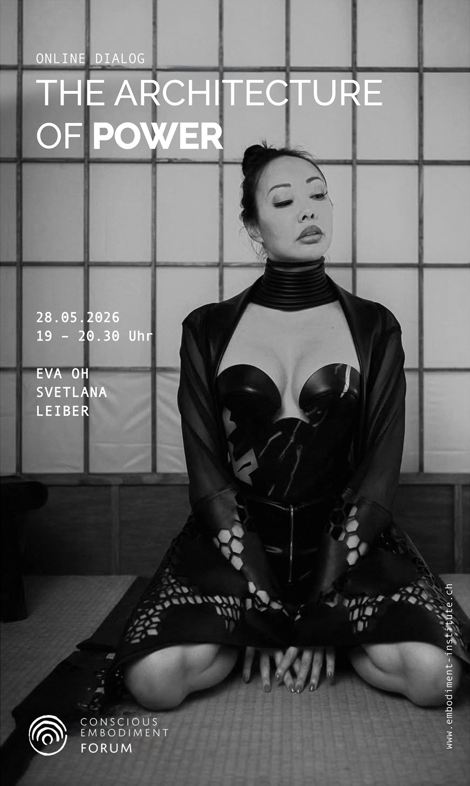 Plakat Conscious Embodiment Forum THE ARCHITECTURE OF POWEER