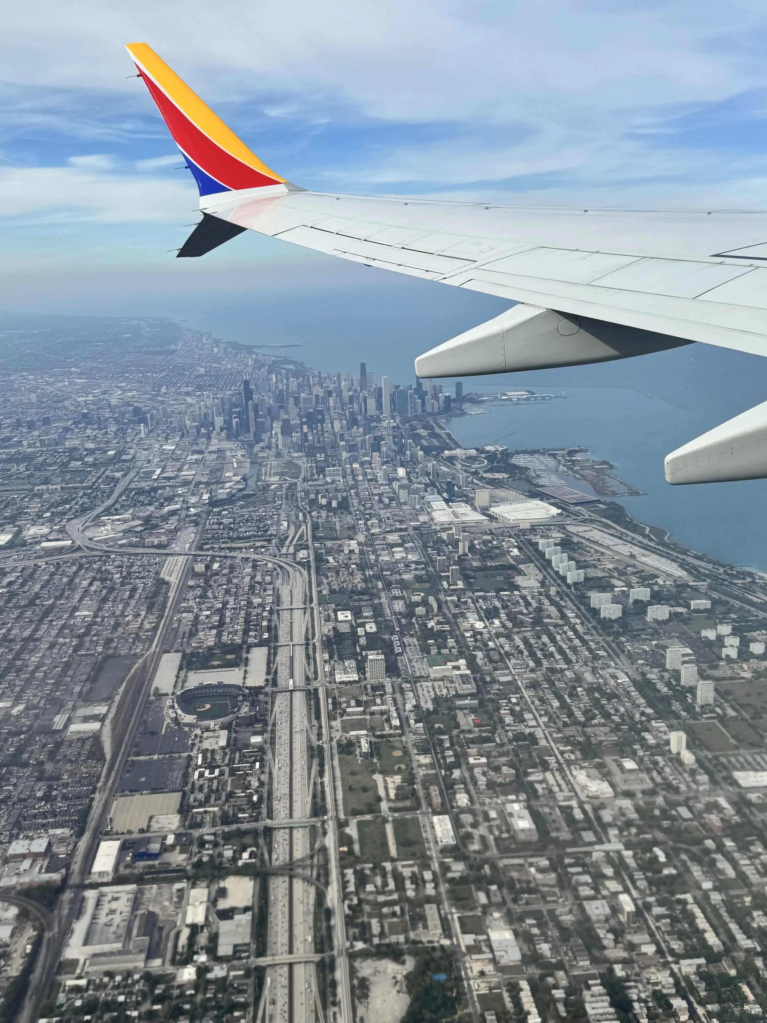 Airplane Wing over Chicago