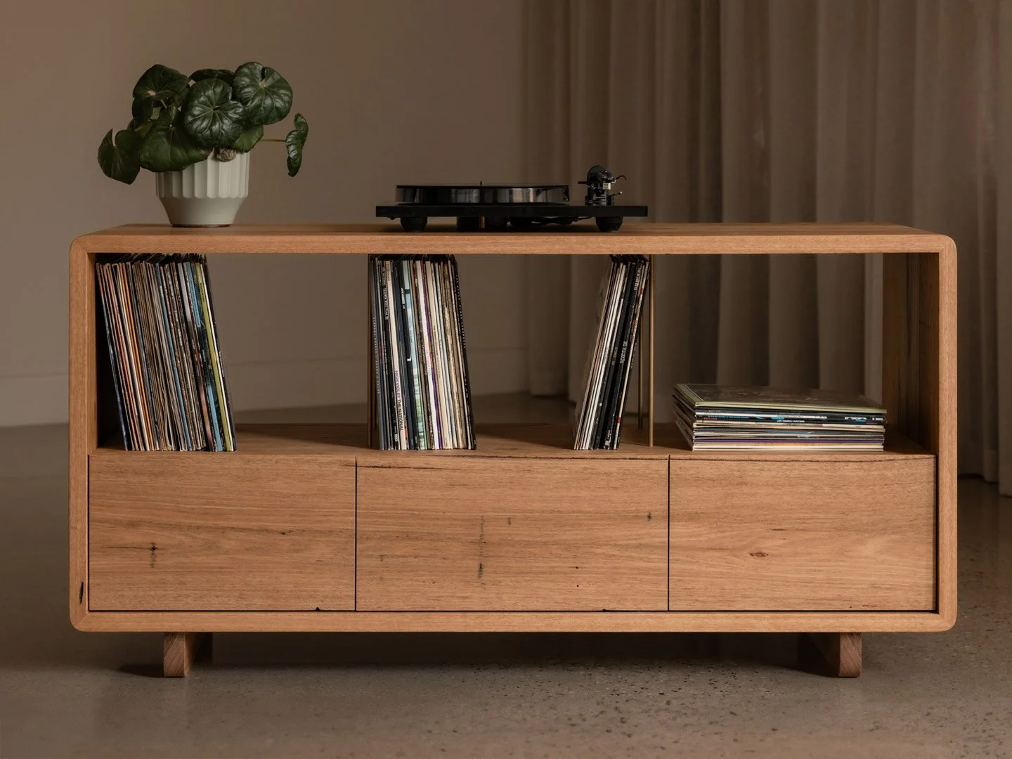  Originally designed for a client, the Leo Record Station has now become a feature piece in our range. 