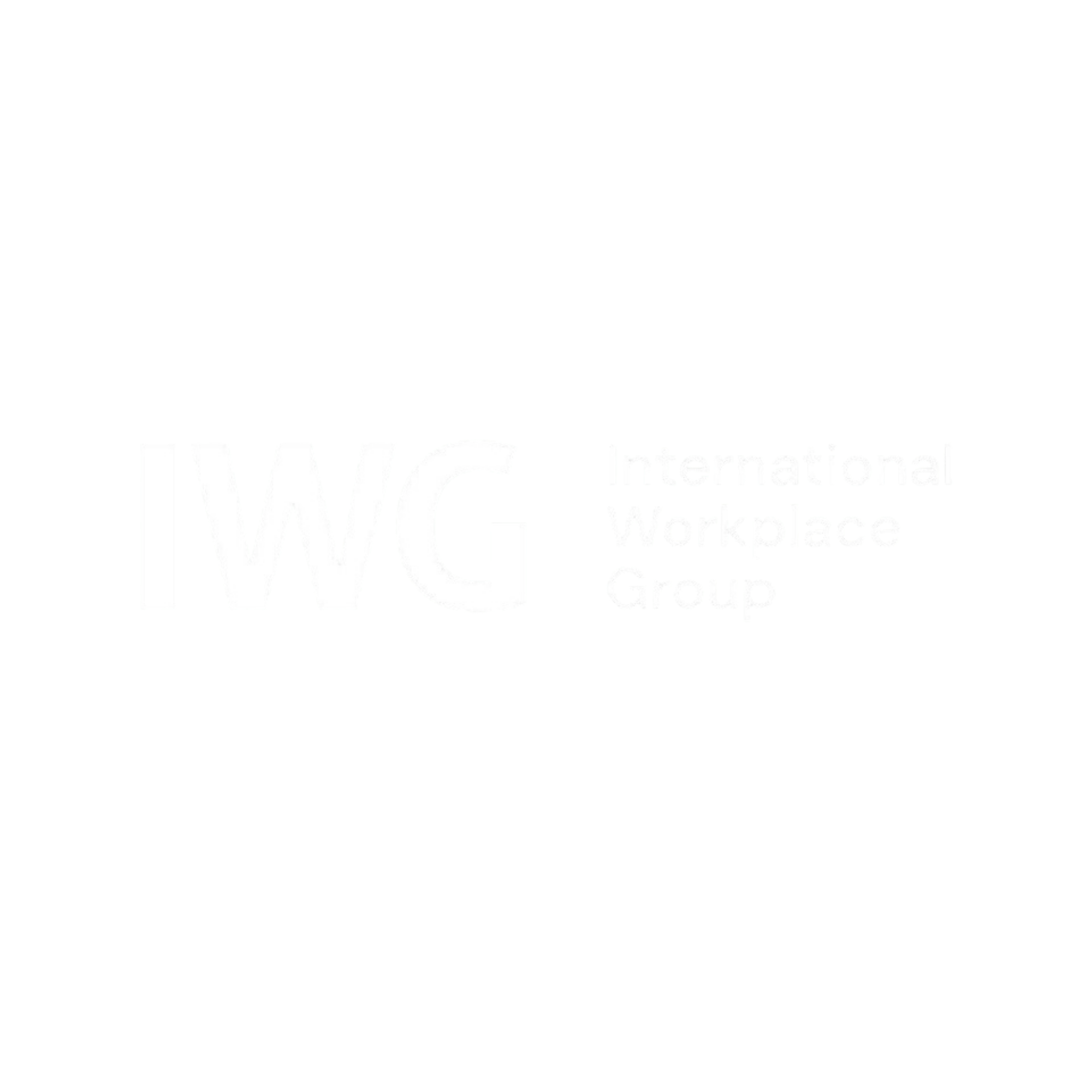 Black background with white text reading "IWG International Workplace Group".