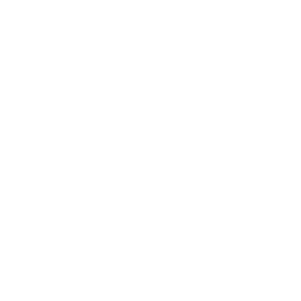 White geometric line art logo on black background, circular design
