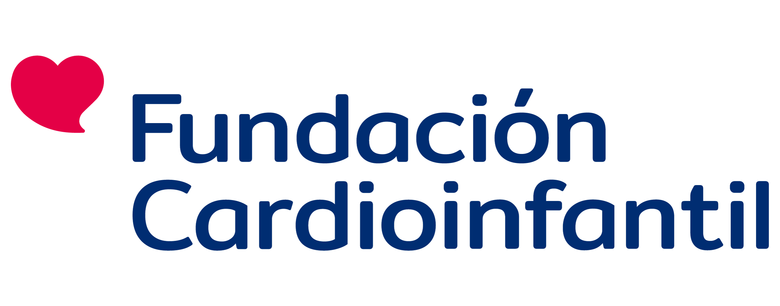 Logotipo de la fundación con un icono de corazón rosa y texto en color azul que dice 'Fundación Cardiontátil'.
