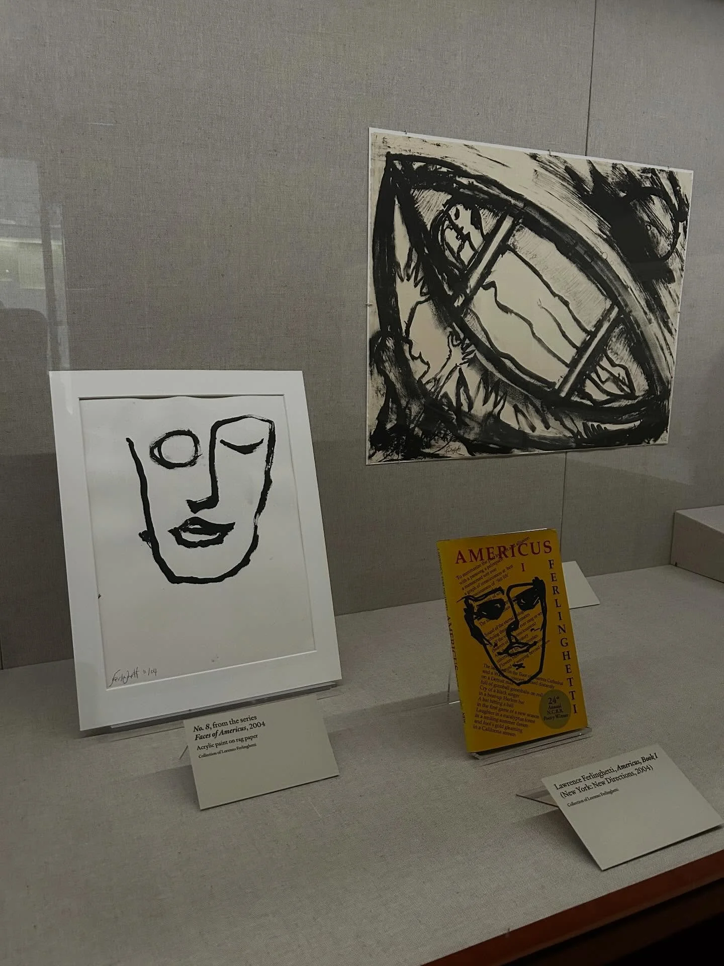 Ferlinghetti for San Francisco and a sweet little print by Kiki Smith #sfart #ferlinghetti #printmaking