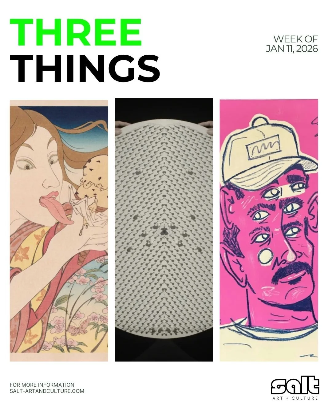 THREE THINGS: Week of 01.11.26

ONE: Masami Teraoka: From Here to Eternity, Five Decades of Art Making at Catherine Clark Gallery

TWO: Christian Marclay at Fraenkel Gallery

THREE: Lucky 13 - Superday.art at The Bench Gallery

#sfart #sfartscene #mo