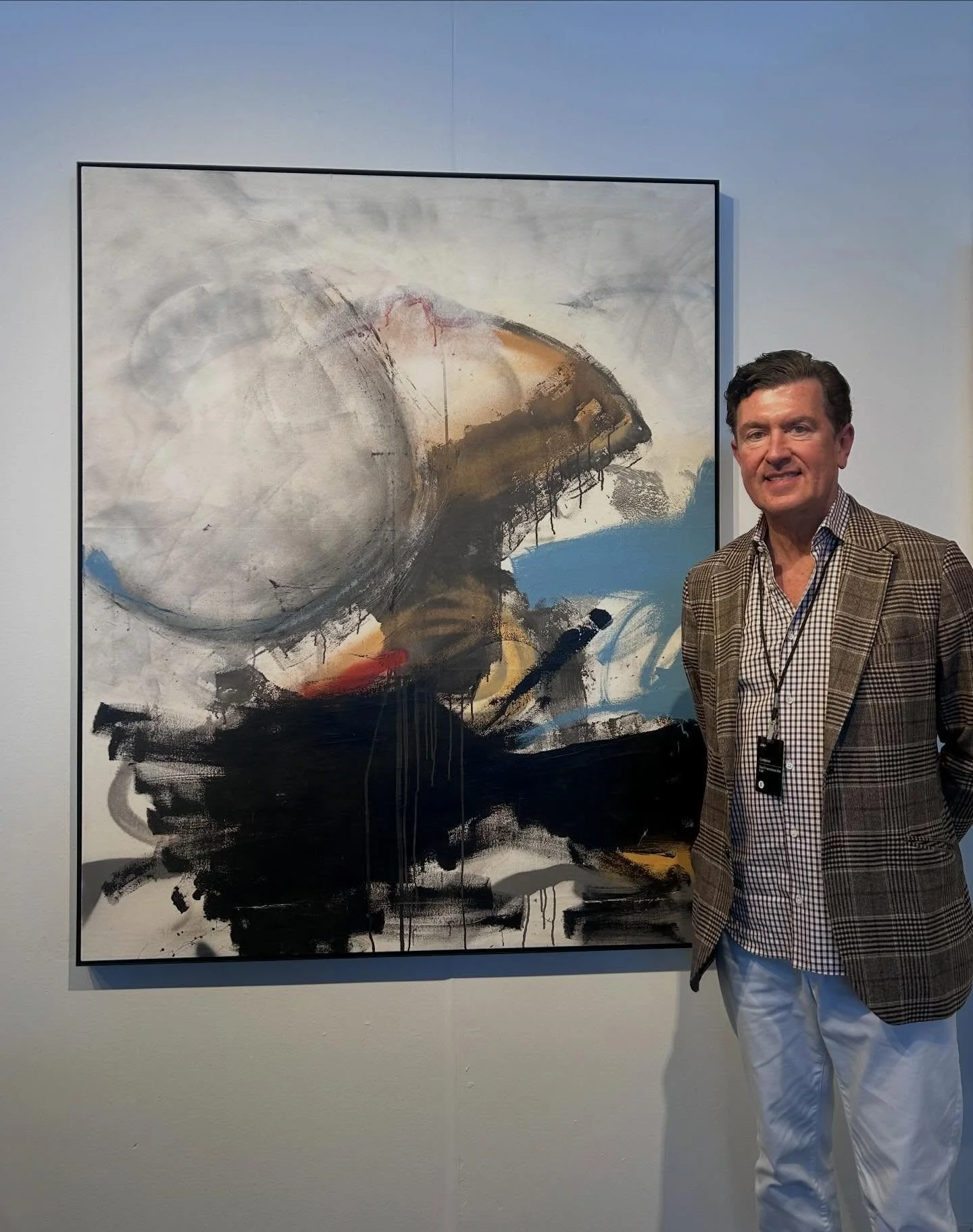 Great visit with my dear friend John Haas, of Vaunt Modern. Be sure to stop by booth D30 if you&rsquo;re at the Art Fair this weekend. #sfartfair2026 #painting #collage #photography
