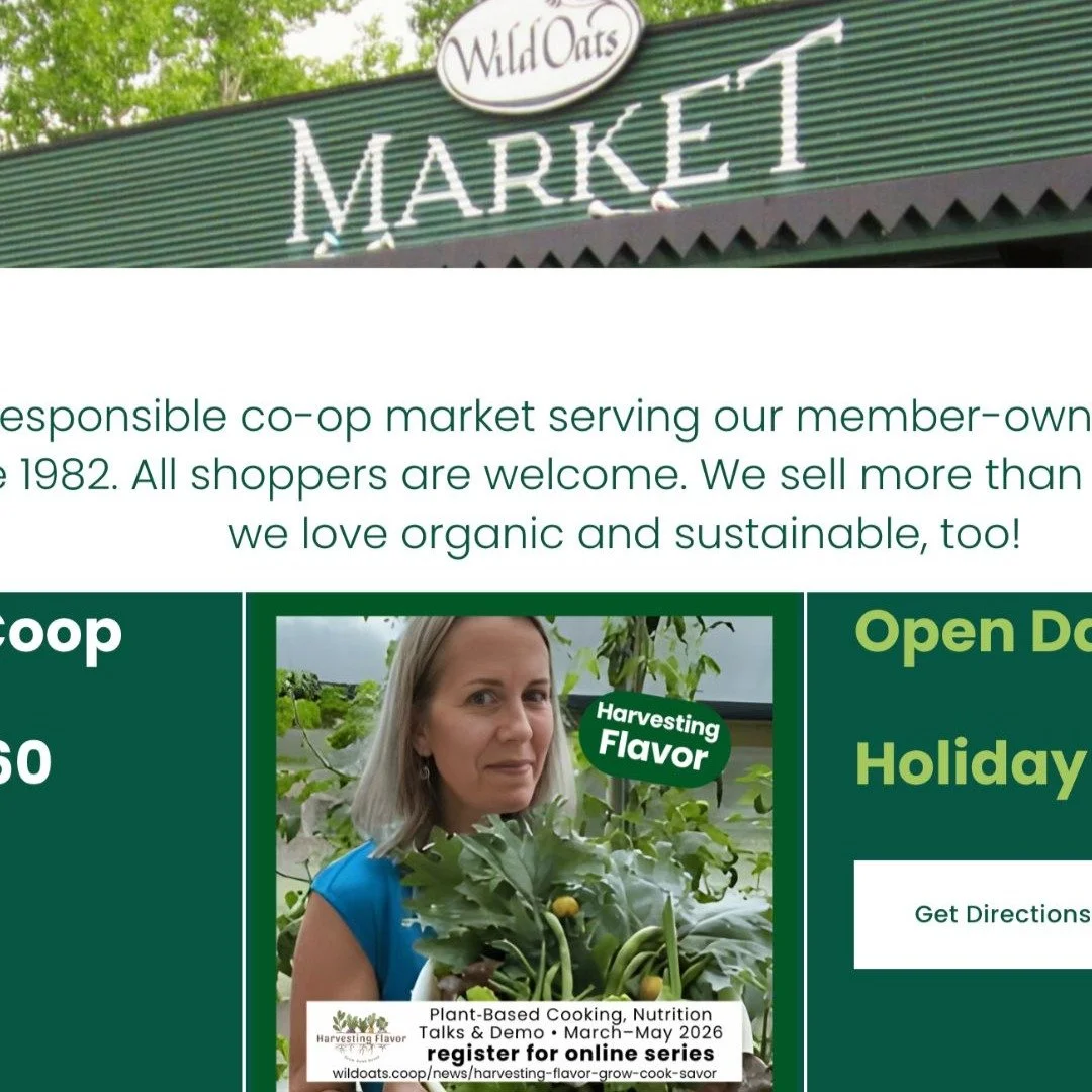 Grateful to be featured by @wildoatsmarket 💛

I&rsquo;ve really enjoyed collaborating and sharing plant-based cooking and nutrition in a practical, approachable way&mdash;both within the co-op community and beyond.

Two talks down, with two more and