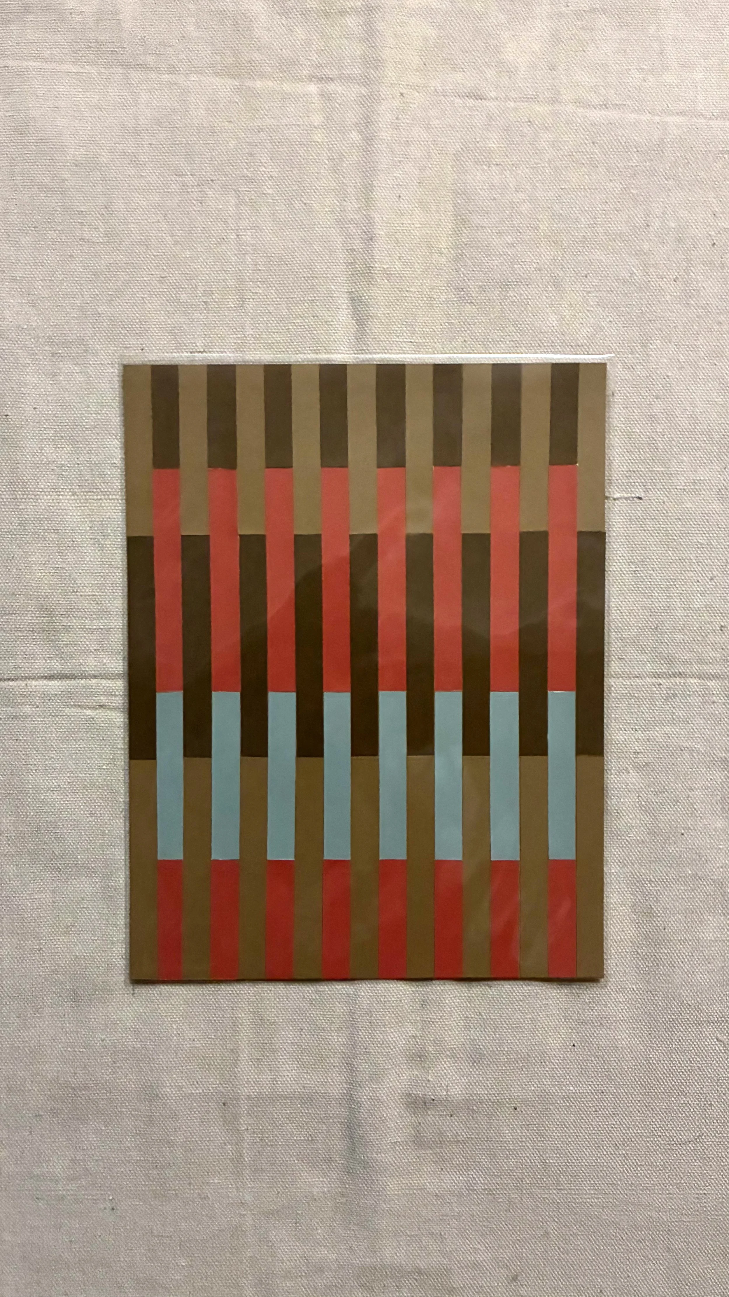 Paper Collage - Brick Red/Pale Teal