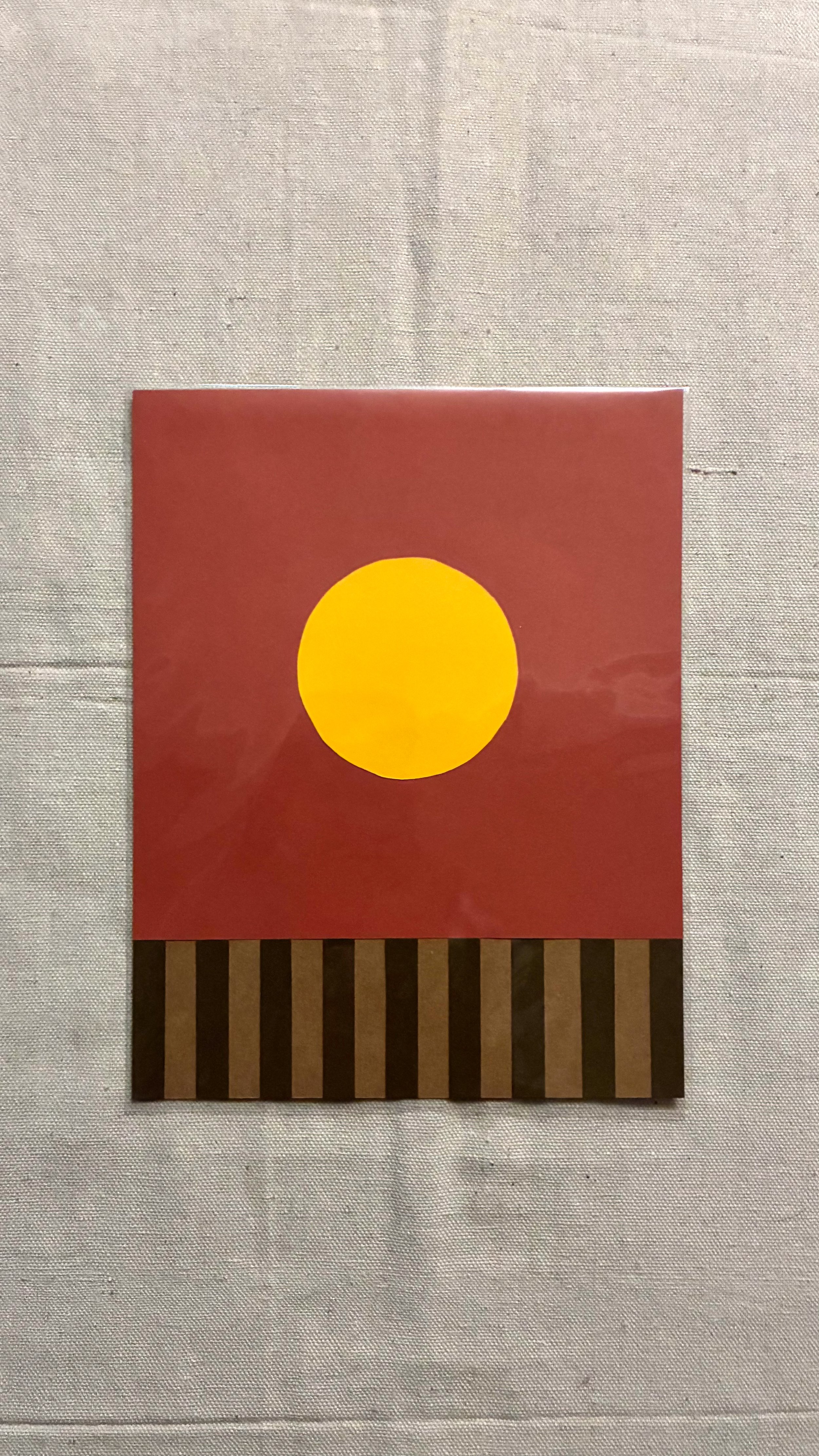 Paper Collage - Brick Red/Yellow