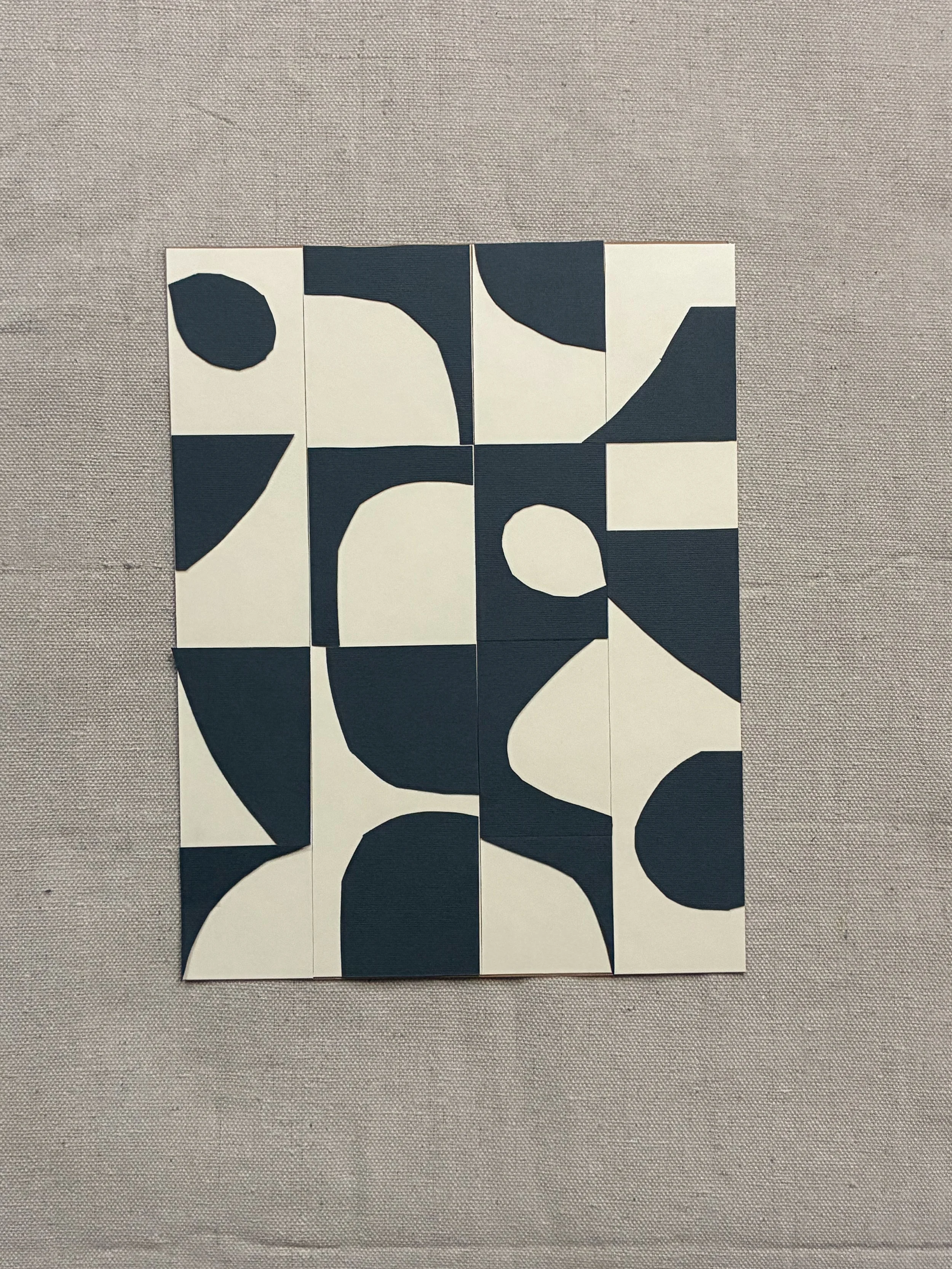 Paper Collage - Off-White/Dark Grey