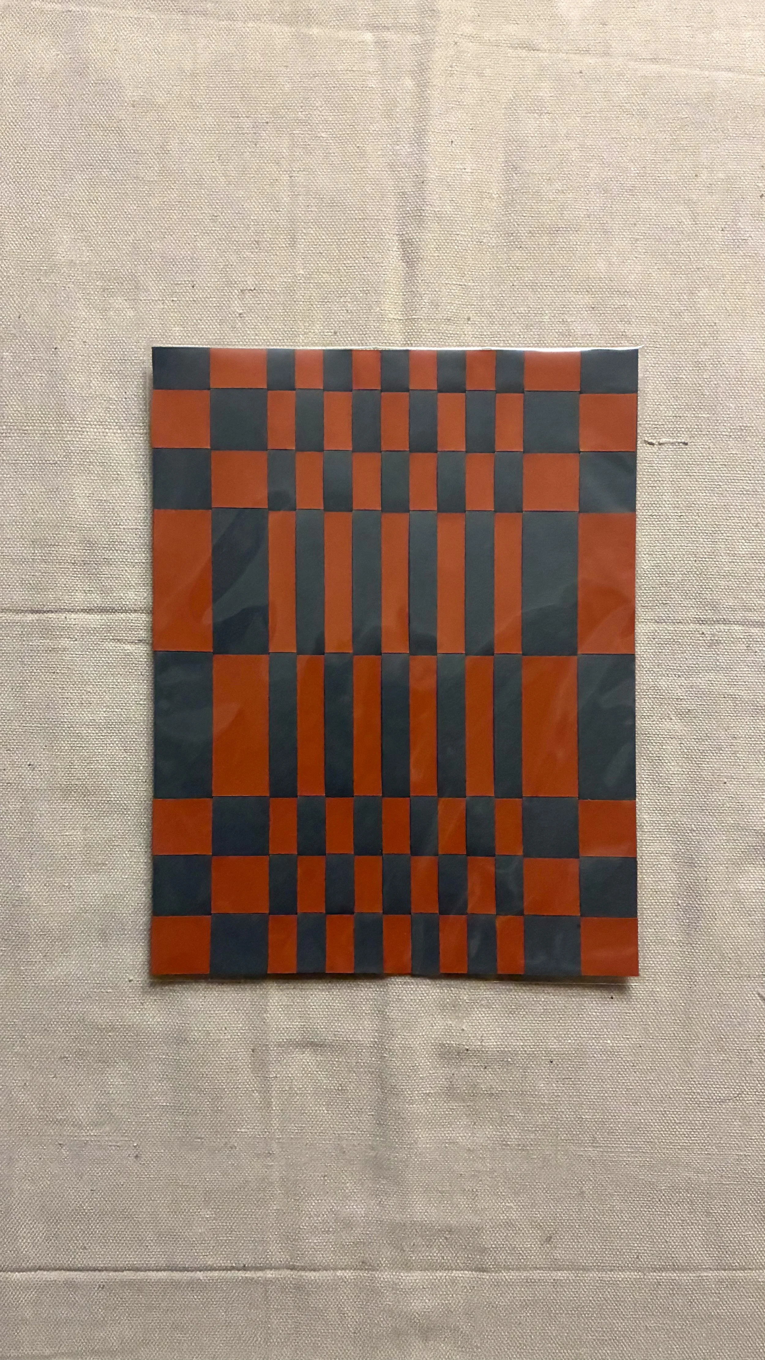 Paper Weave - Brick Red/Dark Grey