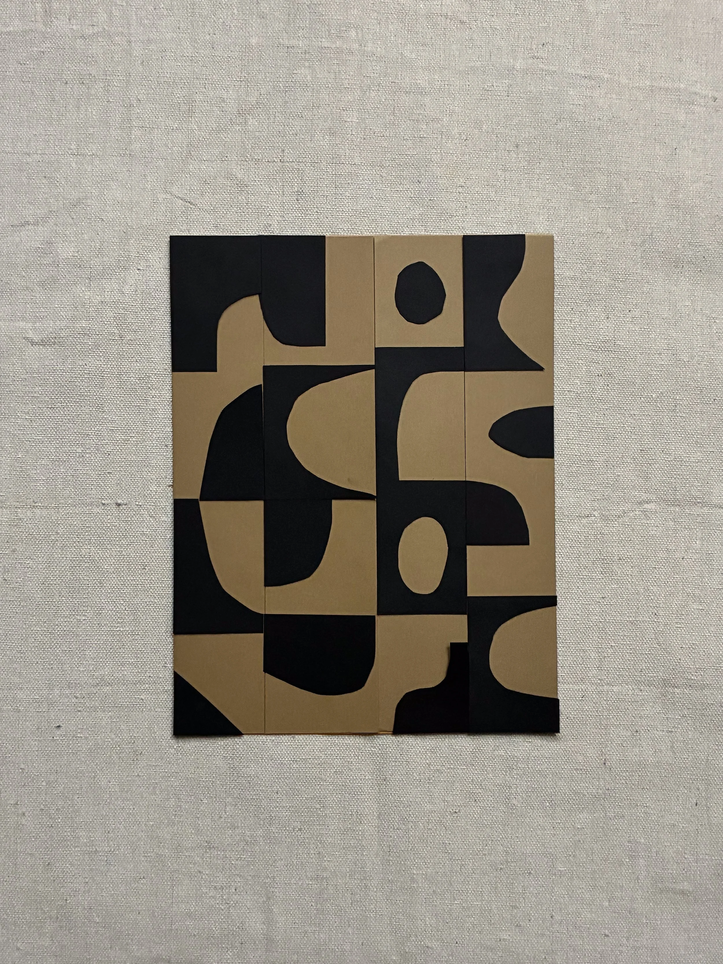 Paper Collage - Black/Tan