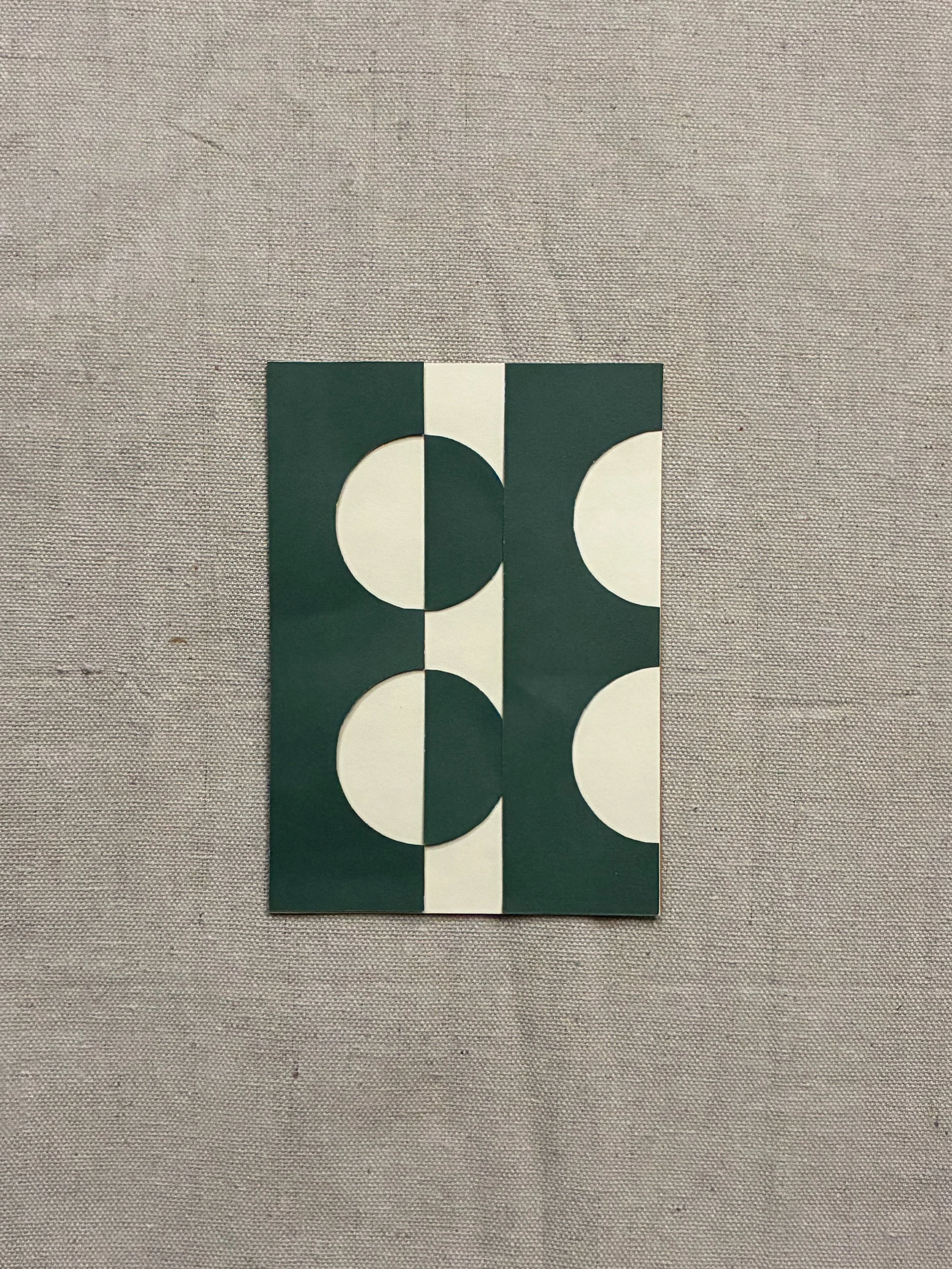 Paper Collage - Off-White/Hunter Green