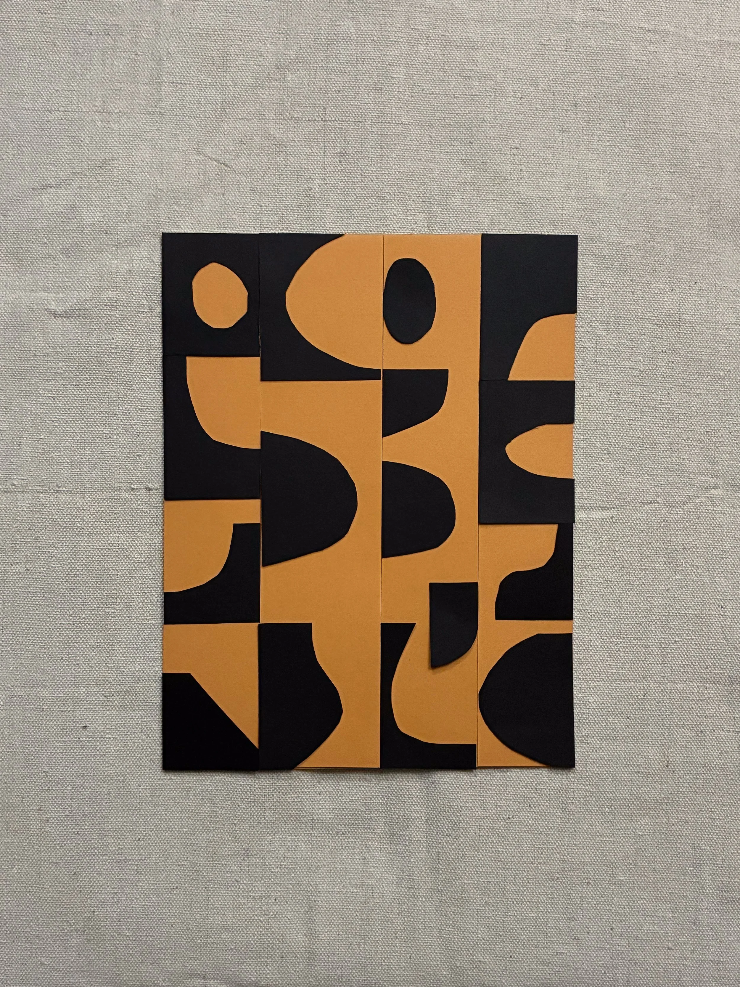 Paper Collage - Black/Warm Yellow