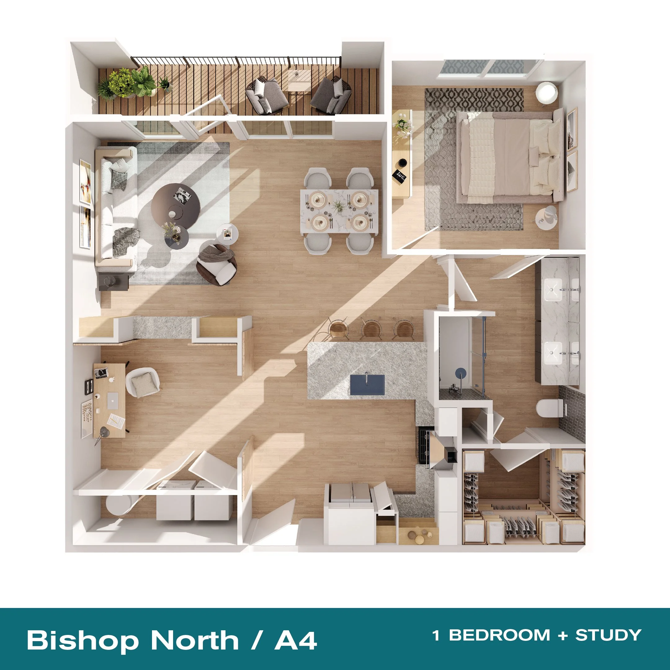 1 Bedroom + Study (A4)
