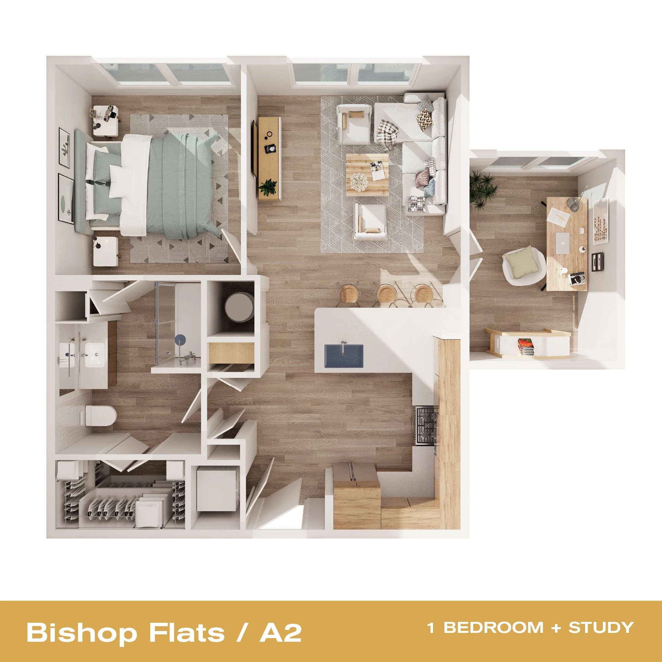 1 Bedroom + Study (A2)