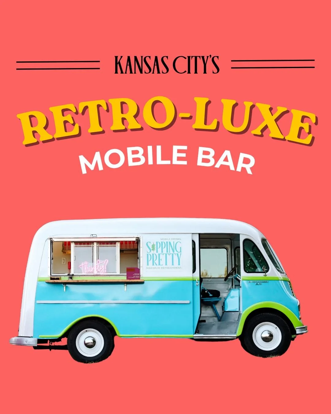 Serving looks and libations from our restored 1960s Metro Van 🍸✨

Retro charm, custom cocktails, zero‑proof options, and full event branding, all wrapped in one unforgettable mobile bar experience.

#sippingprettykc #mobilebar #kccorporateevents #ka
