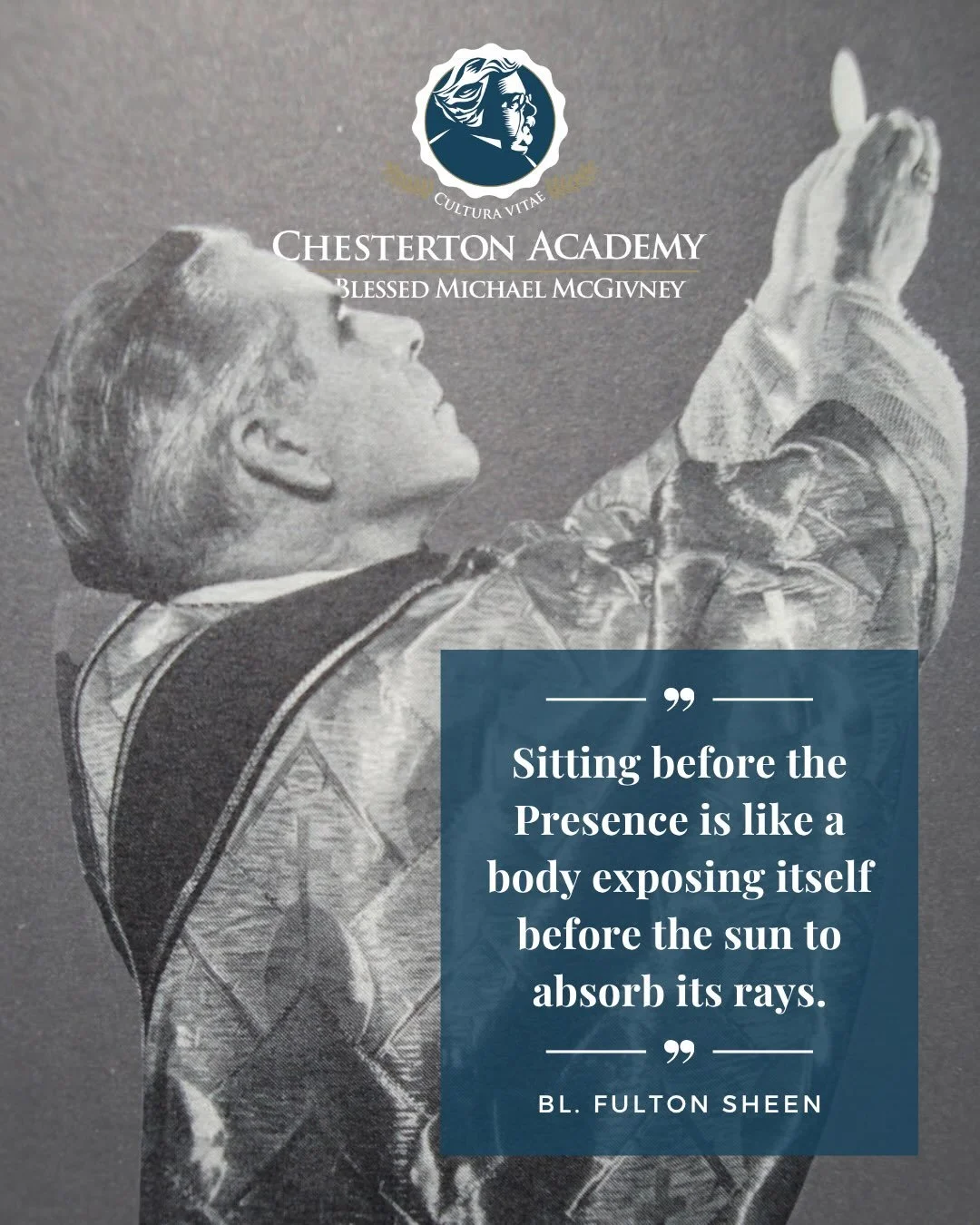 We honored Blessed Fulton Sheen on his beatification day by sitting before Christ in Holy Hour after Mass. 

Sheen was an enthusiastic advocate of the Holy Hour, writing,&nbsp;&ldquo;The purpose of the Holy Hour is to encourage a deep personal encoun