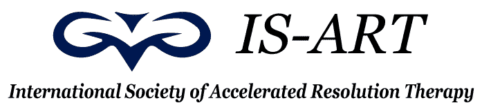 Logo of the International Society of Accelerated Resolution Therapy (IS-ART) with stylized owl face design and text.