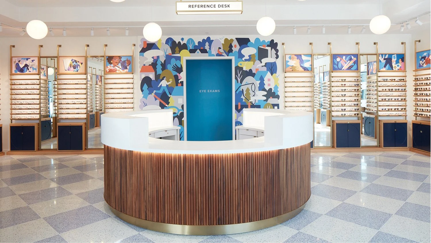Warby Parker Mural and Illustrations