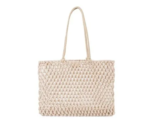 CLARE V Sandy Tote  A grab and go in a macramé fishnet style - great for summer nights and beach days.