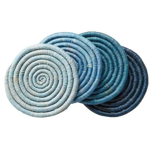 ST. FRANK  Ombré Blue Coasters [Handmade in Uganda]  $38