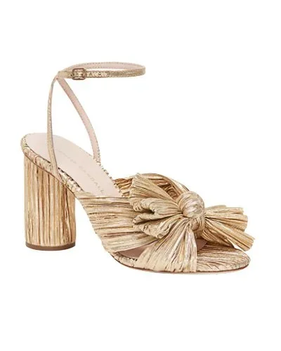 LOEFFLER RANDALL Camellia Knotted Lamé Sandals