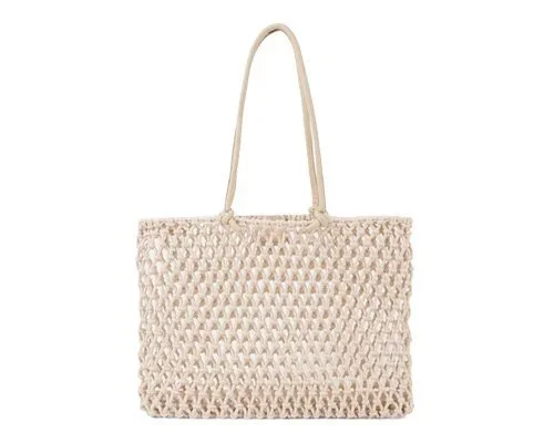 CLARE V Sandy Tote  A grab and go in a macramé fishnet style - great for summer nights and beach days.