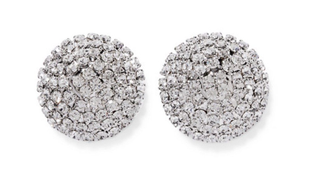 ALESSANDRA RICH Oversized Silver-tone Crystal Earrings
