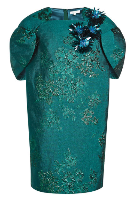 DELPOZO Jacquard Tulip Dress with Embellishments