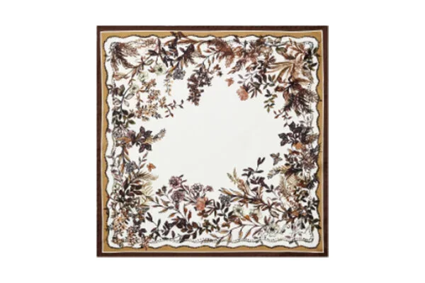 Hidden Garden Scarf 90 in Chestnut Silk