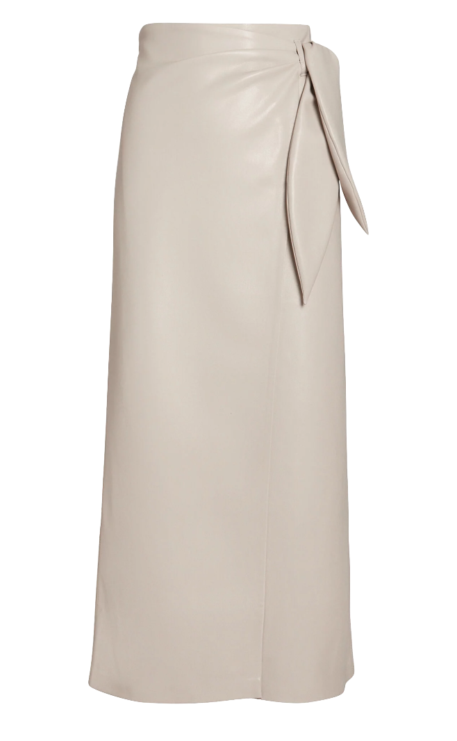 NANUSHKA Amas Vegan Wrap Midi Skirt