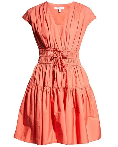 DEREK LAM 10 CROSBY Tora Ruched Drawstring Mini A-Line Dress