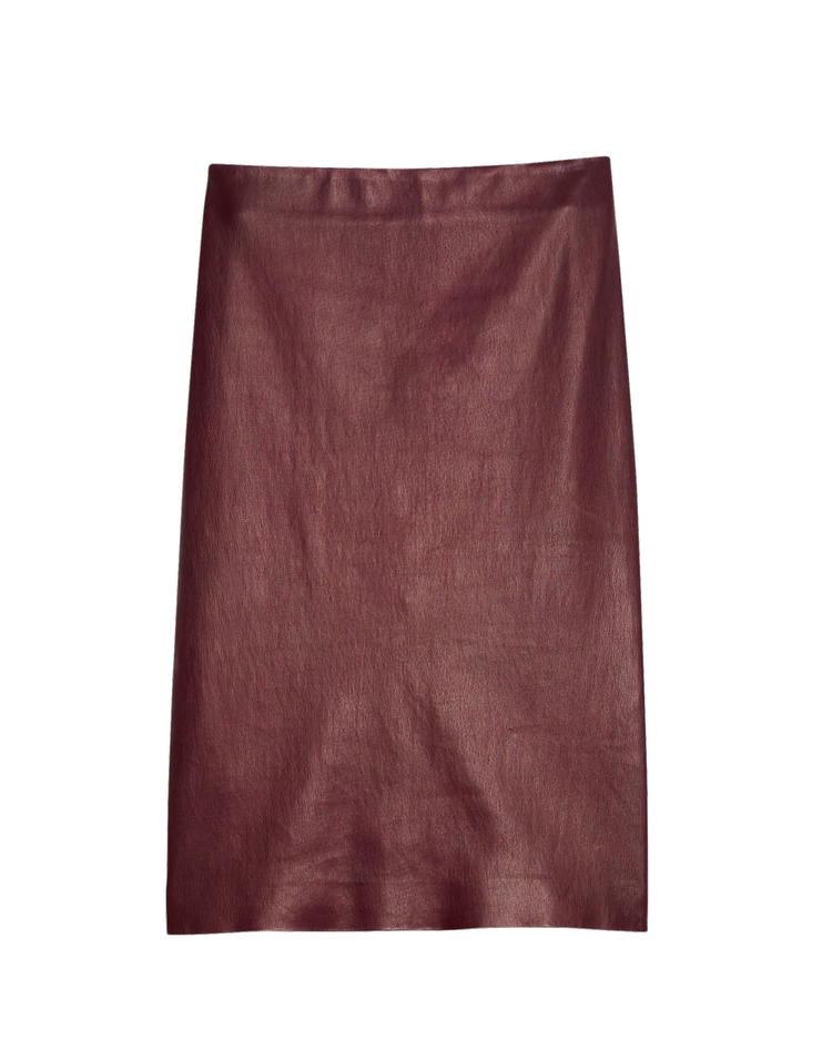 THEORY Bristol Leather Skinny Pencil Skirt